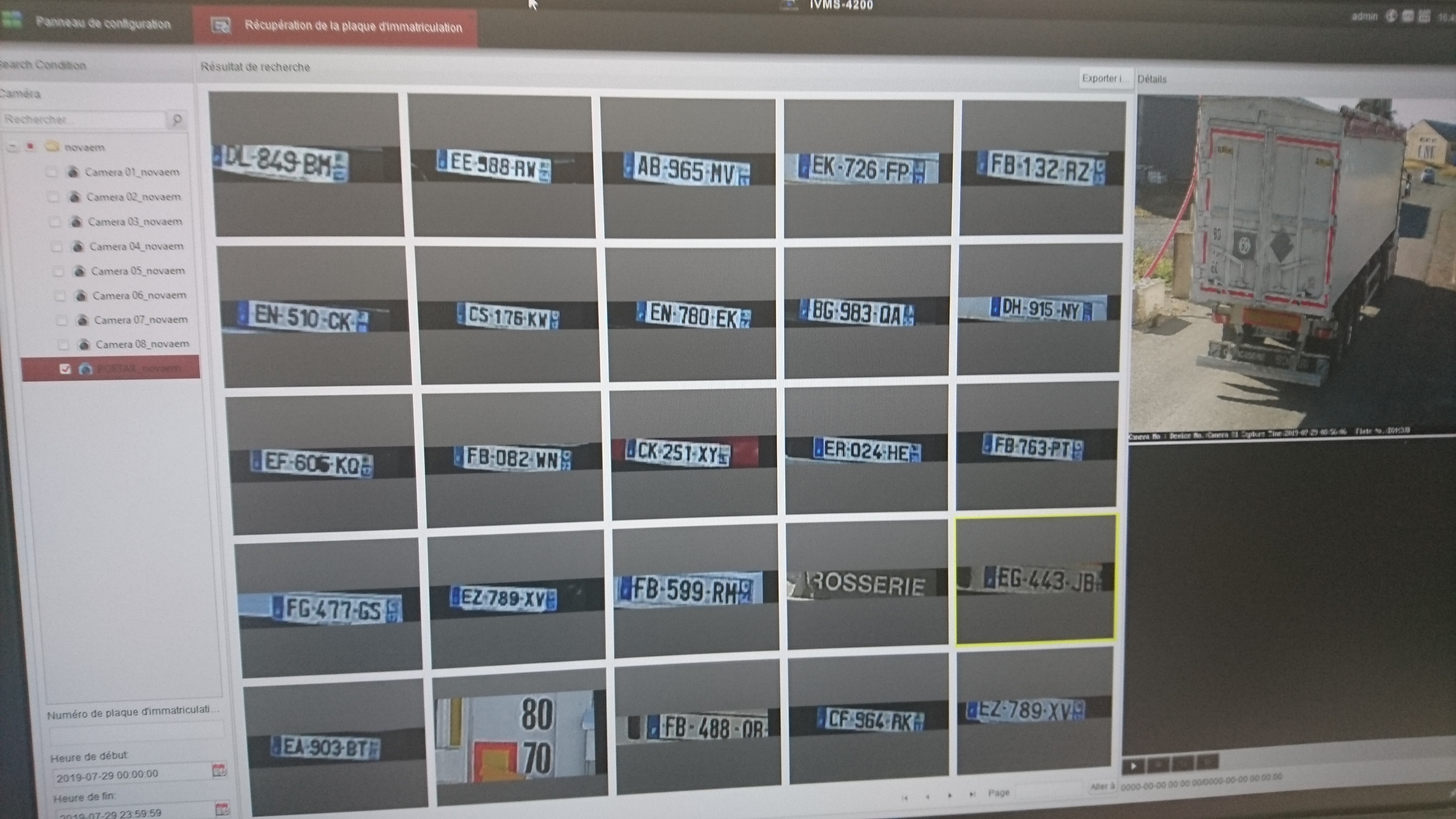 caméra lecture de plaque